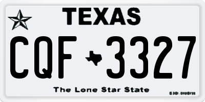 TX license plate CQF3327