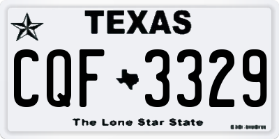 TX license plate CQF3329
