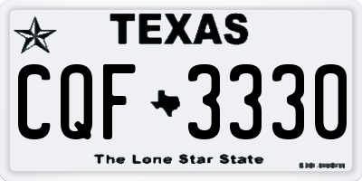 TX license plate CQF3330