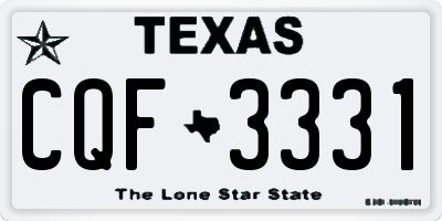 TX license plate CQF3331