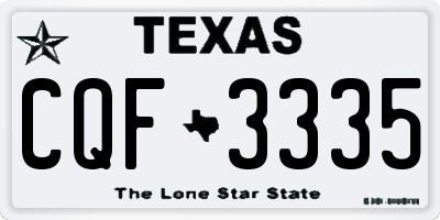 TX license plate CQF3335