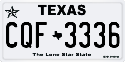 TX license plate CQF3336