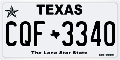 TX license plate CQF3340