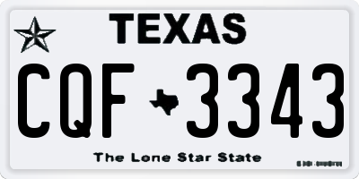 TX license plate CQF3343