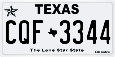 TX license plate CQF3344