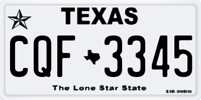 TX license plate CQF3345