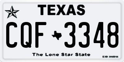TX license plate CQF3348