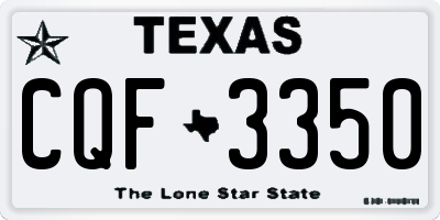 TX license plate CQF3350