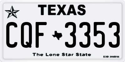 TX license plate CQF3353