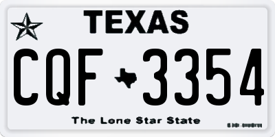 TX license plate CQF3354