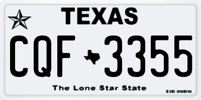 TX license plate CQF3355