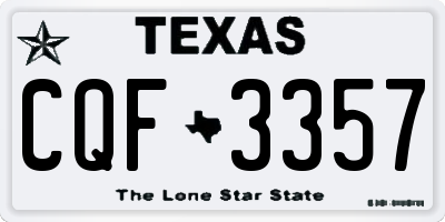 TX license plate CQF3357