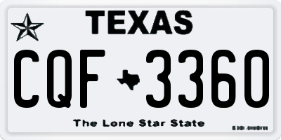 TX license plate CQF3360