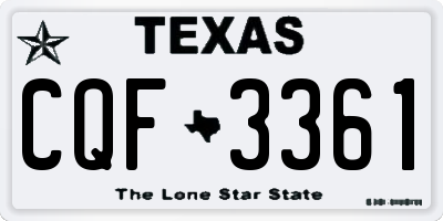 TX license plate CQF3361