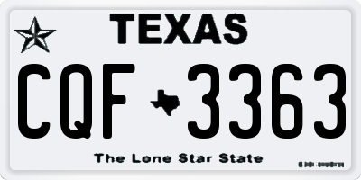 TX license plate CQF3363