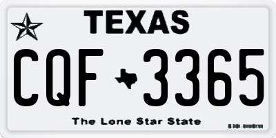 TX license plate CQF3365
