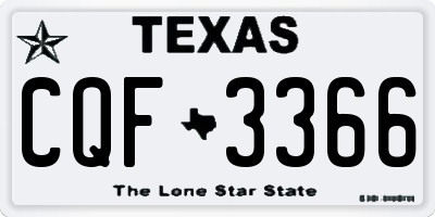 TX license plate CQF3366