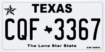 TX license plate CQF3367