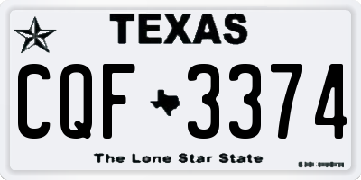 TX license plate CQF3374