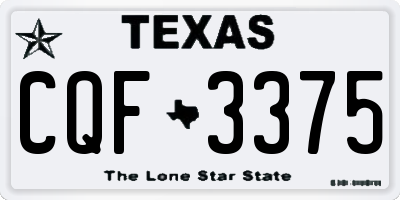 TX license plate CQF3375