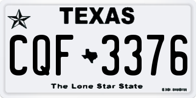 TX license plate CQF3376
