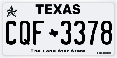 TX license plate CQF3378