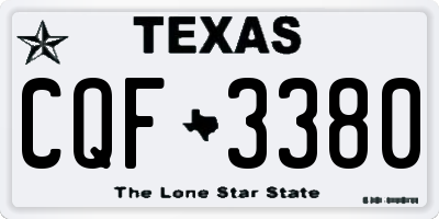 TX license plate CQF3380