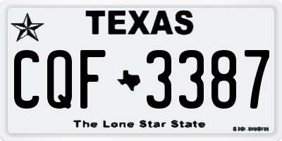 TX license plate CQF3387