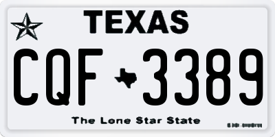 TX license plate CQF3389