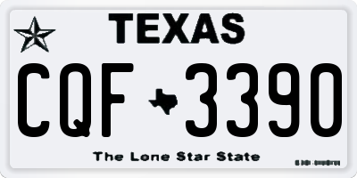 TX license plate CQF3390