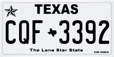 TX license plate CQF3392