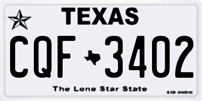 TX license plate CQF3402