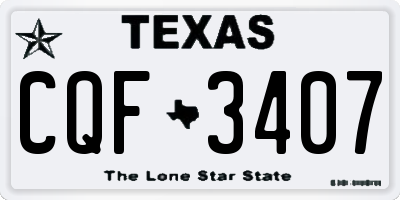 TX license plate CQF3407