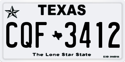 TX license plate CQF3412