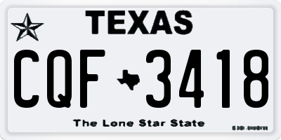 TX license plate CQF3418