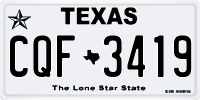 TX license plate CQF3419