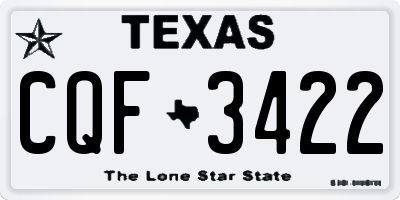 TX license plate CQF3422