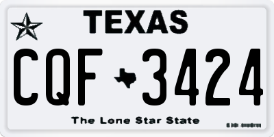 TX license plate CQF3424