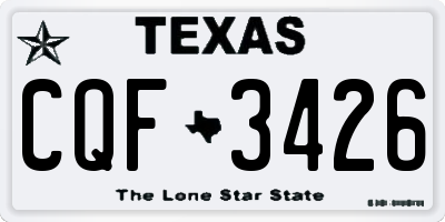 TX license plate CQF3426