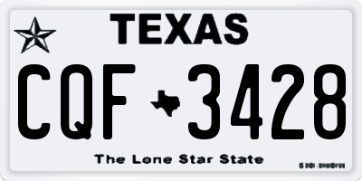 TX license plate CQF3428