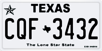 TX license plate CQF3432