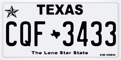 TX license plate CQF3433
