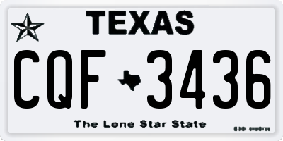 TX license plate CQF3436
