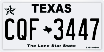 TX license plate CQF3447