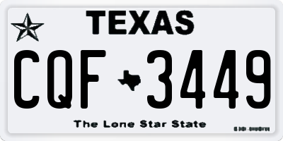 TX license plate CQF3449
