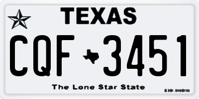 TX license plate CQF3451