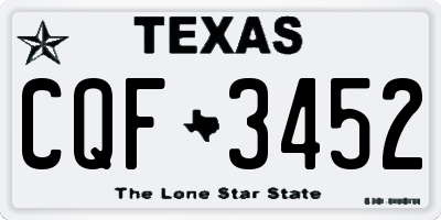 TX license plate CQF3452