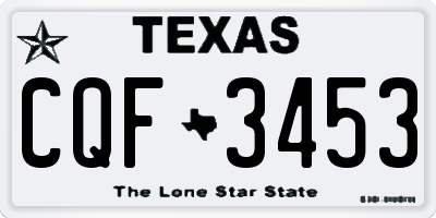 TX license plate CQF3453