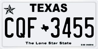TX license plate CQF3455