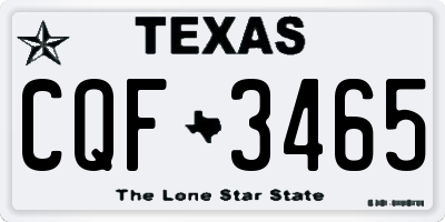 TX license plate CQF3465